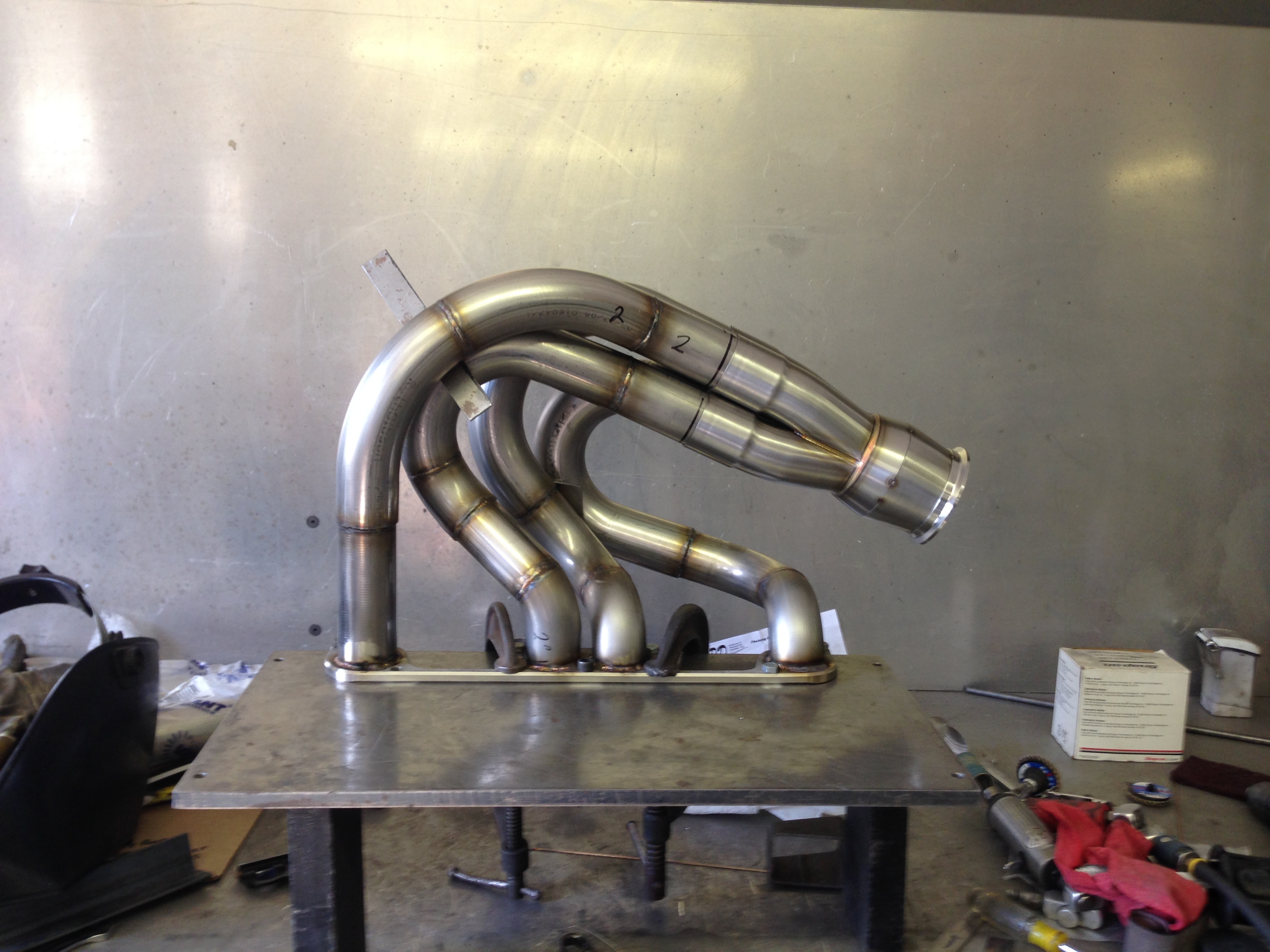 Indy car custom headers ready for weld